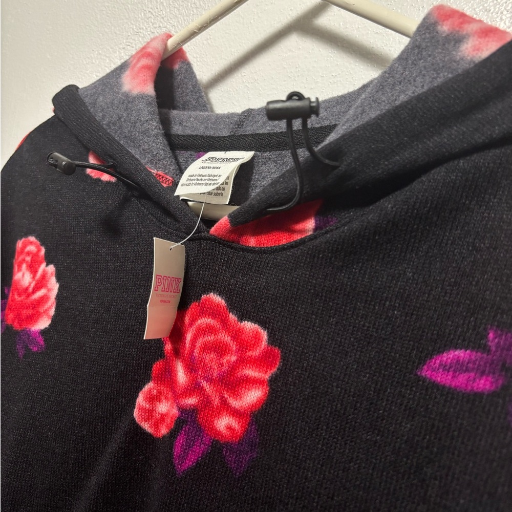Victoria Secret Black with Floral Pull Over. Cinched at Bottom - Picture 6 of 8